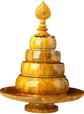 不丹木料曼扎盘八k吉祥木质光面供曼扎修盘托盘银曼茶罗怀旧复古