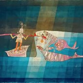 克利油画Klee抽象装 饰画巴塞尔美S术馆纯手绘复制 饰挂画航海者装