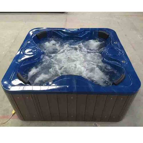 Jacuzzi 4 person蓝色亚克力4人按摩池子出厂恒温加热水疗别墅