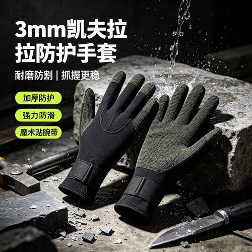 3MM凯夫拉潜水手套半干式