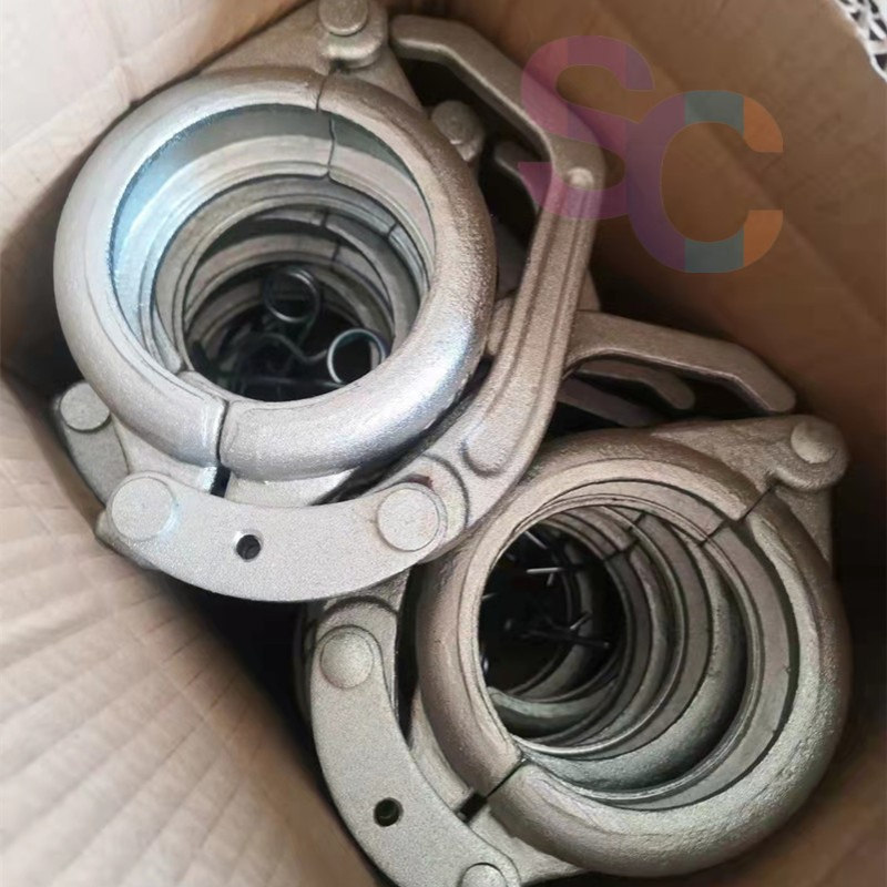 混凝土泵车带座管卡 DN50~150大螺母卡箍 锻造快速管卡 地泵管夹