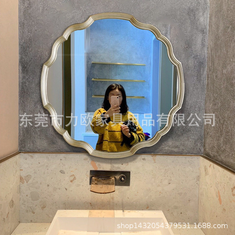 简约现代浴室镜卫生间镜子有框智能镜防雾带LED灯洗手间镜酒店KTV