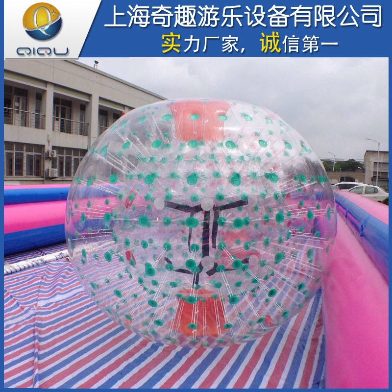 大型充气TPU雪地悠波球草地滚筒球户外成人悠波球儿童透明碰碰球