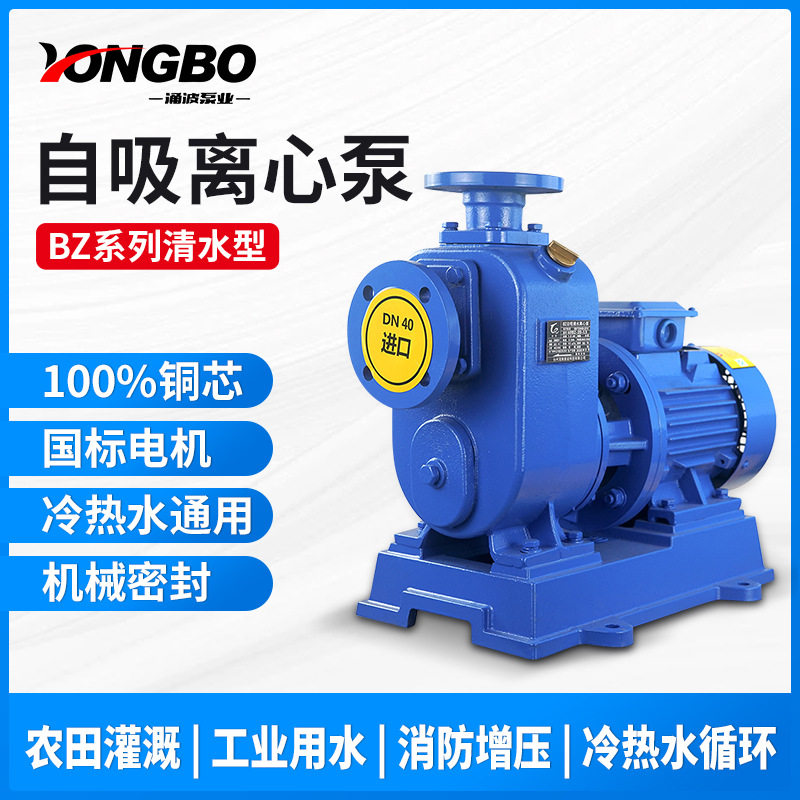 BZ自吸离心泵380v泵高扬程管道自吸泵增压泵抽水泵工业级自吸式