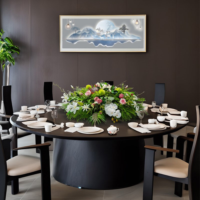 餐桌花摆件高端仿真花餐厅宴会装饰花艺会议室卧室客厅桌面花