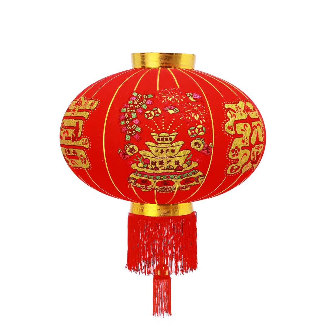大红灯笼植绒灯笼春节灯笼批发新年过新年元旦节日装饰用品批发
