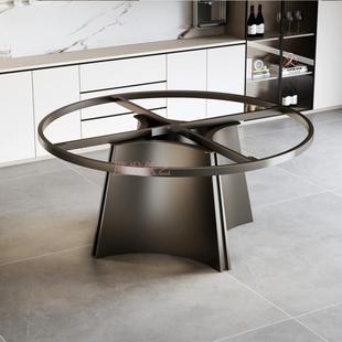 圆形奢石餐桌腿支架大理石圆桌脚不锈钢家用餐桌底座岩板圆桌脚架