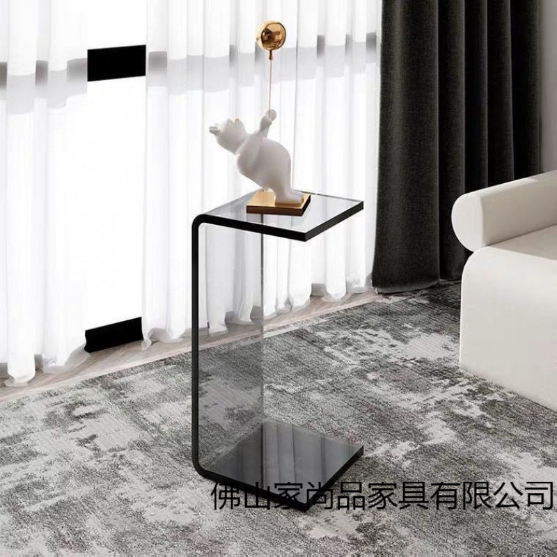 透明轻奢亚克力茶几北欧小边网红飘窗桌子简约客厅卧室沙发角几