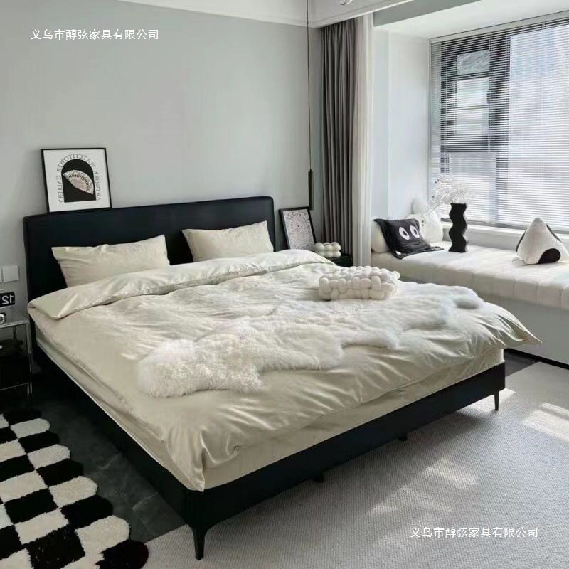 意式轻奢免洗科技布布艺床北欧网红ins奶油风现代简约卧室双人床
