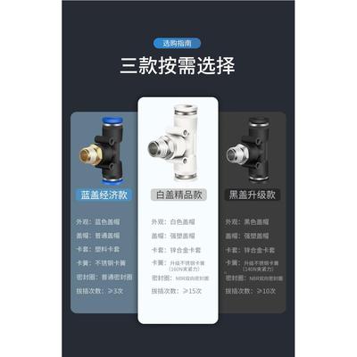 气动快速插接头PB4-M5/T型三通正螺纹6-01/PD8-02侧三通PB16-03