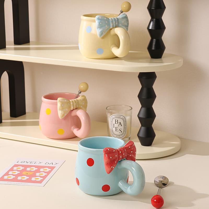 陶瓷水杯女生高颜值马克杯高级感好看的咖啡杯可爱早餐杯牛奶杯子