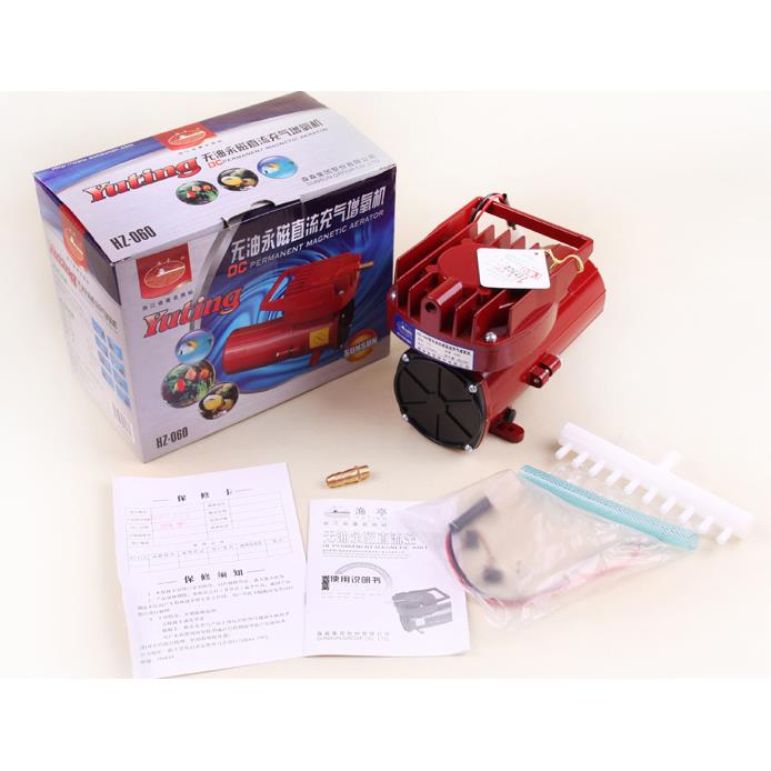 12V增氧泵接电瓶车载氧气泵HZ-035A/060/120/100直流卖鱼打氧机