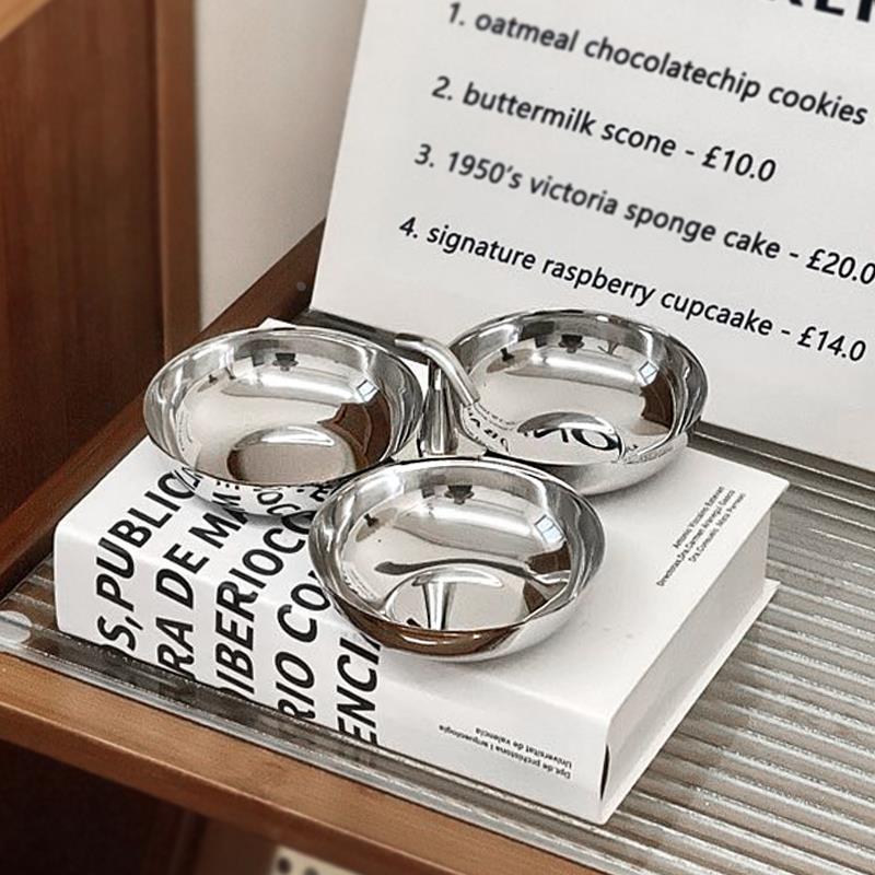 北欧风点心盘子不锈钢轻奢水果盘托盘客厅果盘家用茶几坚果盆