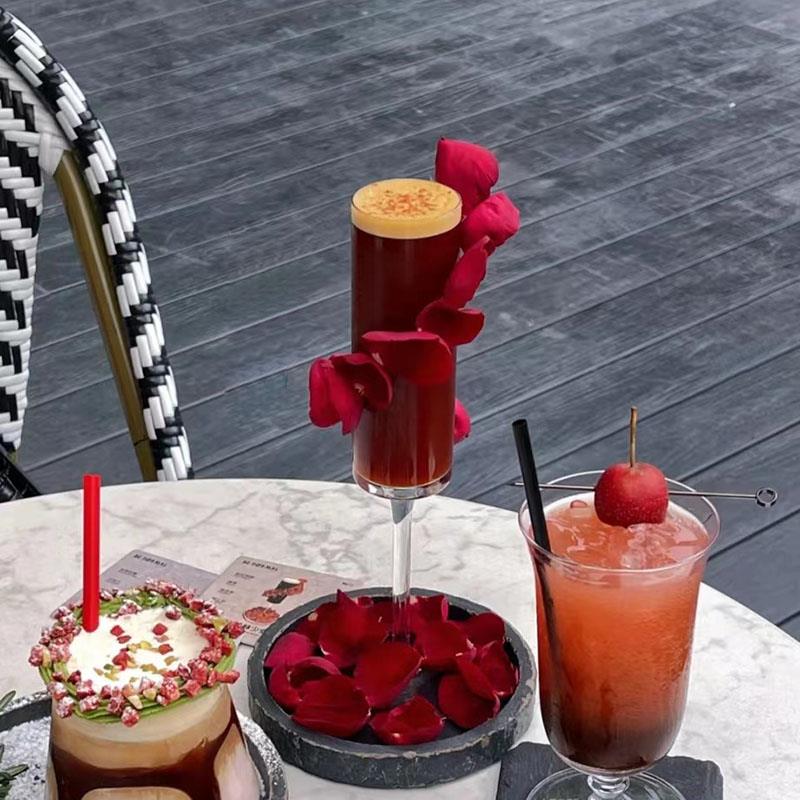 ins冷萃茶杯玻璃杯茶馆品鉴酒杯高脚杯闻香杯创意冷泡茶水杯子