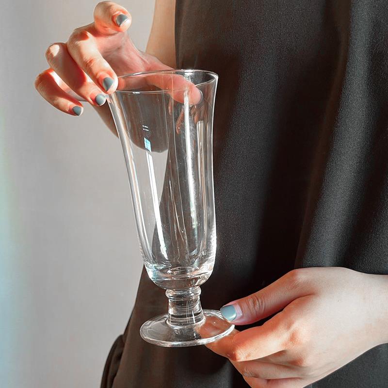 小众ins法式高脚杯复古香槟杯高颜值家用女红酒杯冷饮玻璃水杯子