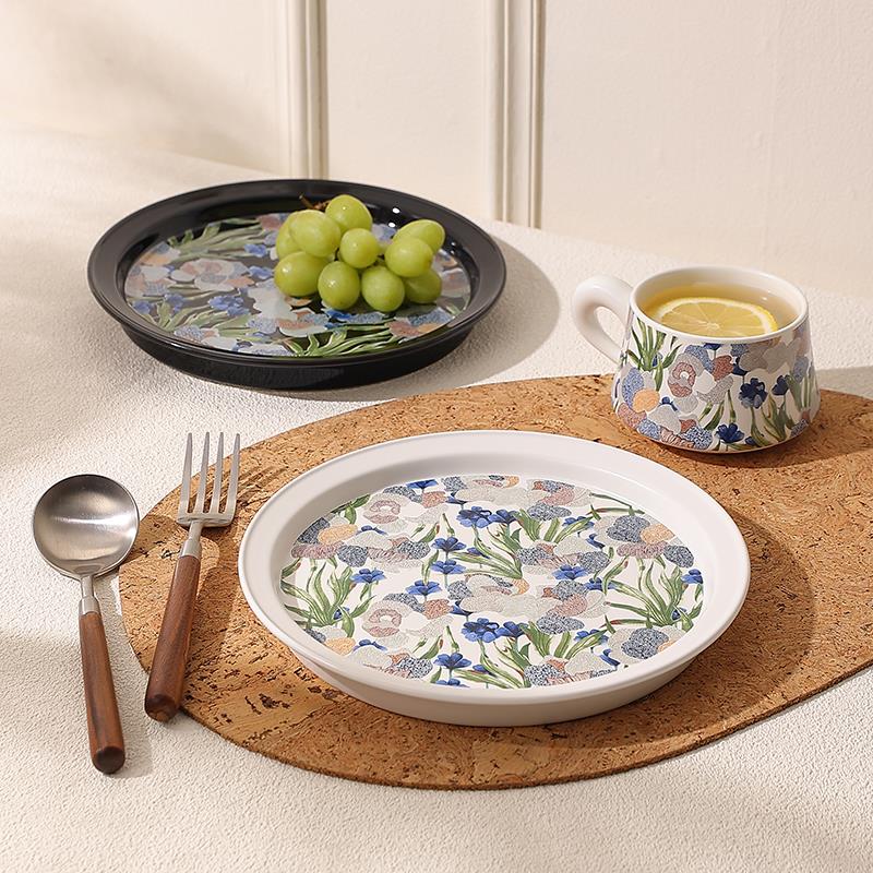 高颜值水果盘女士精致咖啡杯陶瓷托盘茶点点心盘家用客厅果篮杯盘