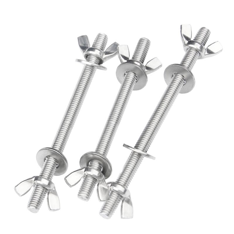 304不锈钢穿墙螺丝加长螺杆蝶形螺母平垫套装组合对穿丝杆M6M8M12