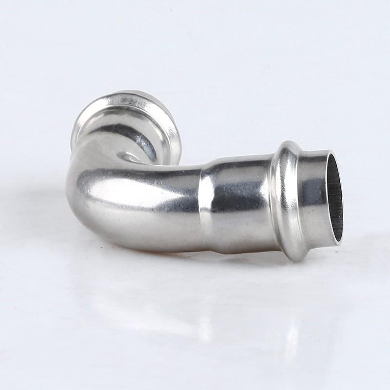 双卡压式不锈钢管件90度等径弯头卡接直角弯304薄壁自来水管接头