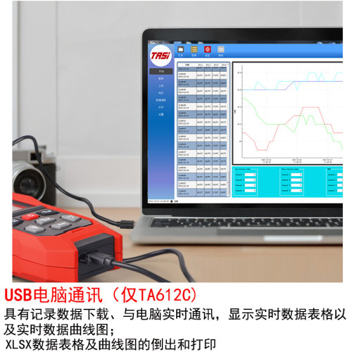 K型热电偶测温仪温度计J型测温表手持式电池供电温度表TA612