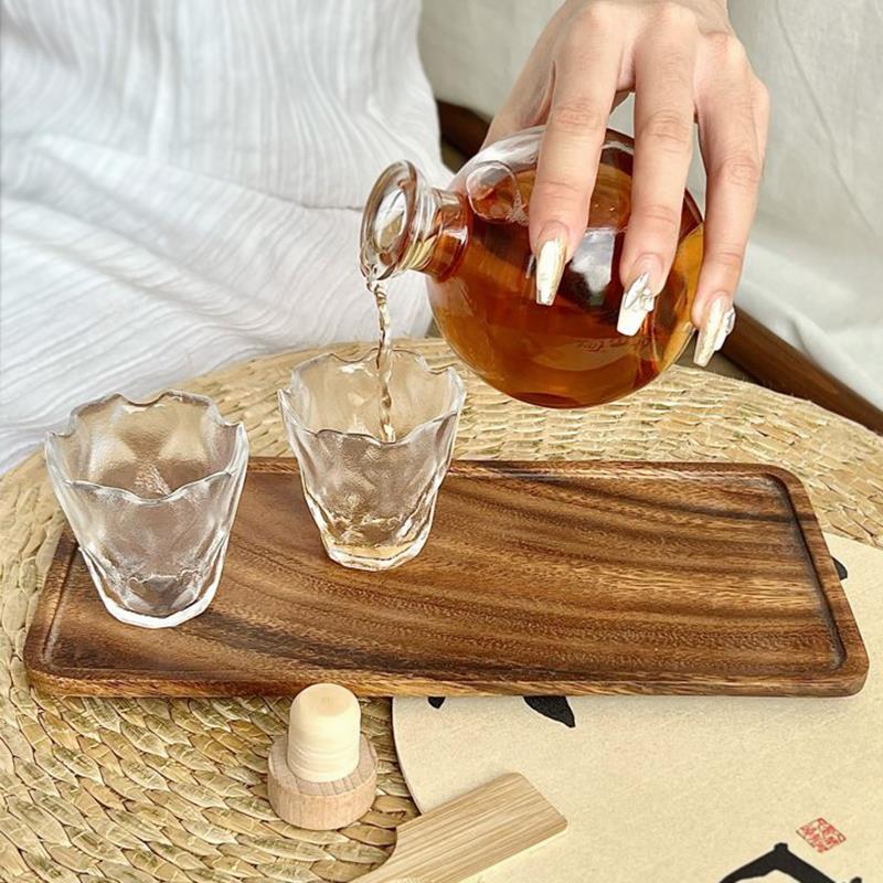 小灯泡冷萃咖啡杯新中式茶馆玻璃瓶酒瓶小酒杯托盘套装分装容器