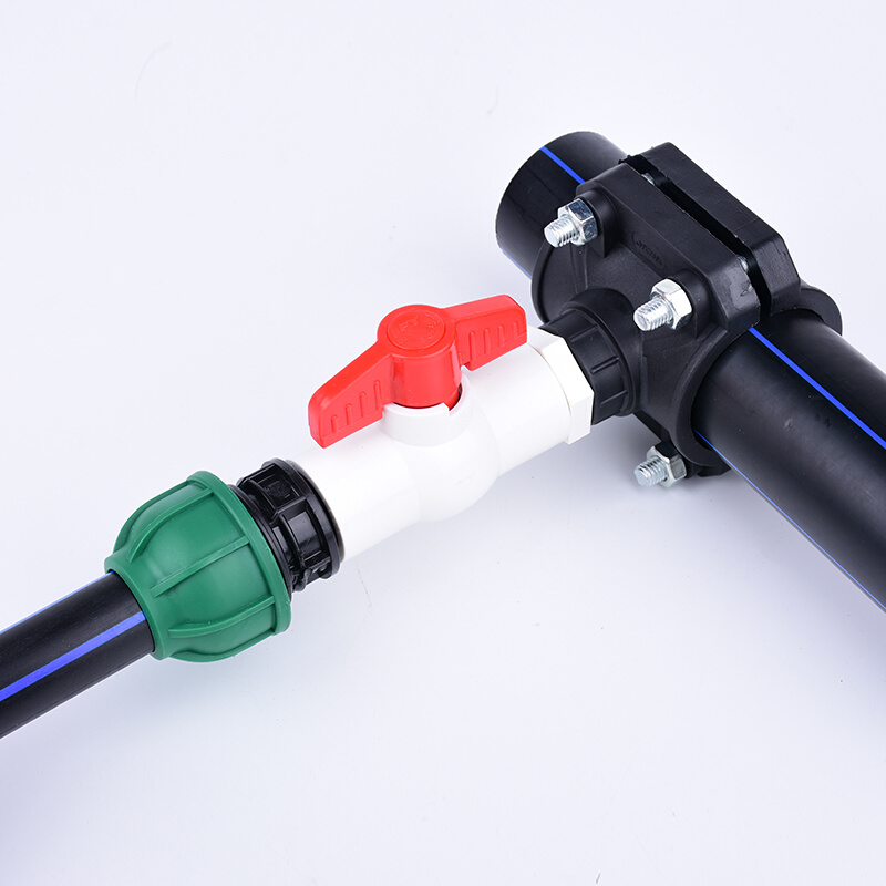 PE主管三通鞍座抢修接分水三通大棚农业园林配件水管增接口哈夫节