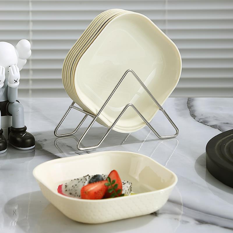 新款高档奶油风吐骨碟家用点心盘桌面垃圾盘零食碟小吃防摔水果盘