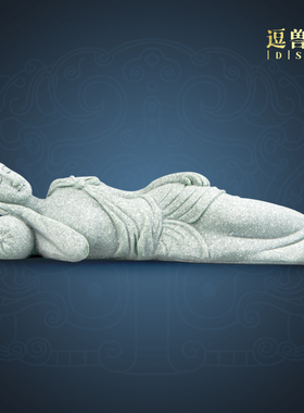 敦煌吉祥茶室桌面砂石国潮菩萨卧园艺鱼缸青造景摆件飞天装饰品男