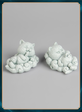 茶室创意摆件可爱动物装饰品小猫咪空间桌面茶桌茶悠闲系茶宠