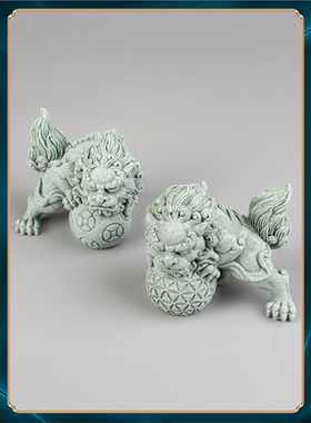 家居装饰品桌面中式招财青纱玄关摆件石狴犴神兽办公室客厅工艺品