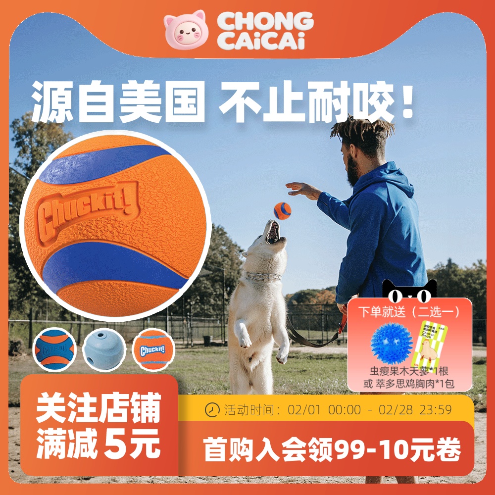 Petmate橡胶球狗玩具磨牙互动