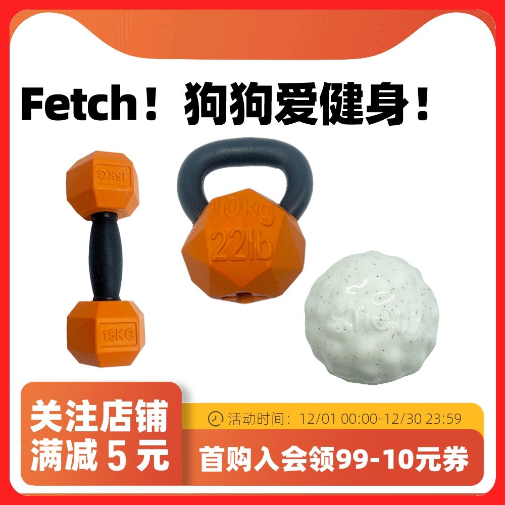 fetch！飞奇TPR橡胶藏食漏食互动益智磨牙洁齿边牧中小型犬狗玩具