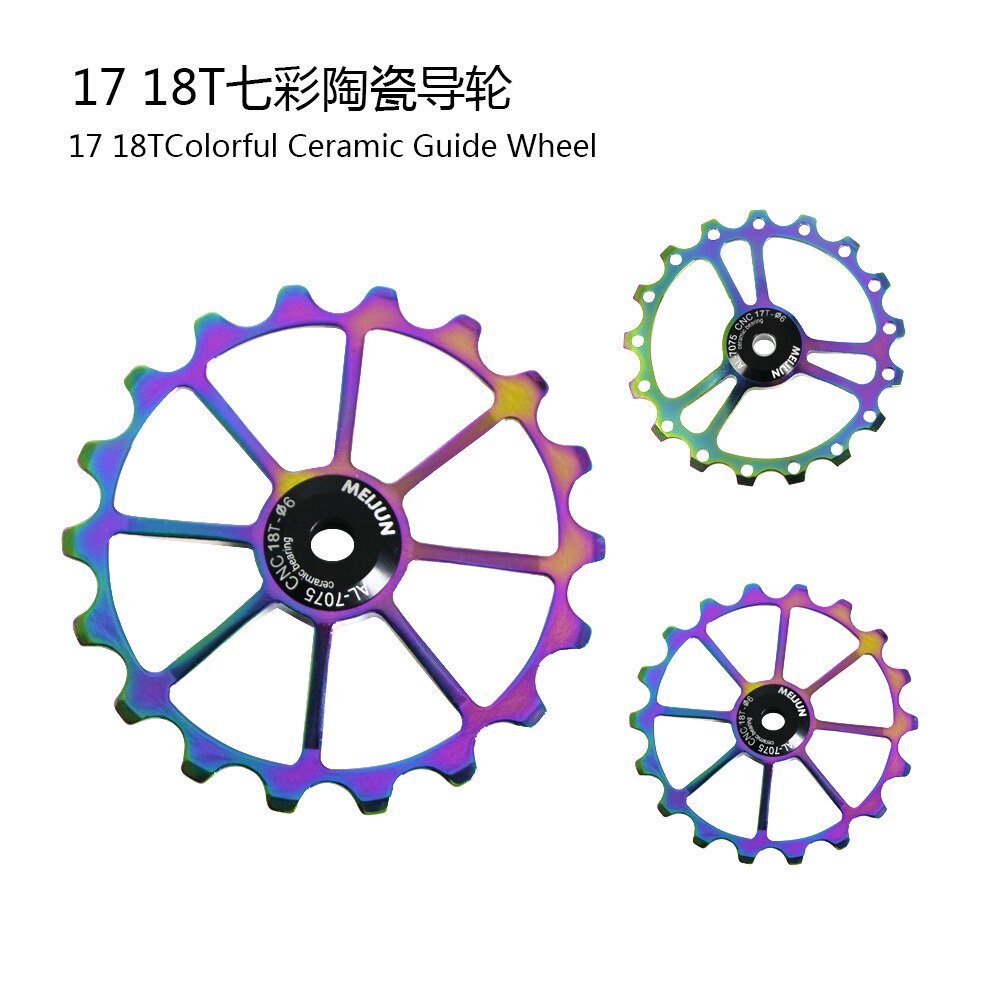 公路山地折叠车后拨导轮铝合金七彩陶瓷导轮培林轴承单车张力轮
