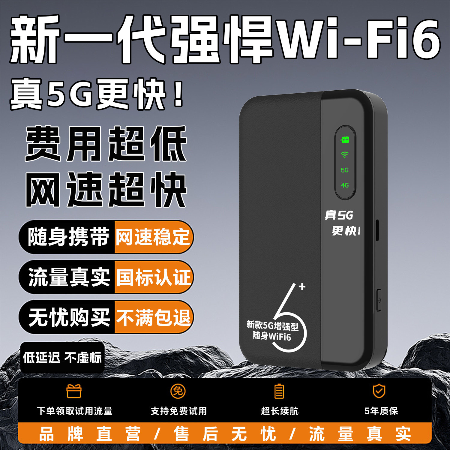 5G随身WiFi轻量版户外宽带商务旅行必备月