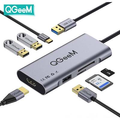 QGeeM多功能拓展坞USB3.0扩展器HDMI适配器笔记本电脑外接显示器