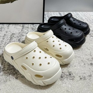 增高鞋 麦德龙洞洞鞋 女外穿厚底高级感防滑不臭脚耐磨海边沙滩凉拖