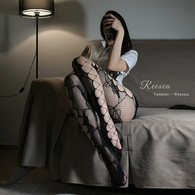 纯欲黑丝网袜镂空古早辣妹性感吊带黑色渔网袜侧面玫瑰红色连裤袜