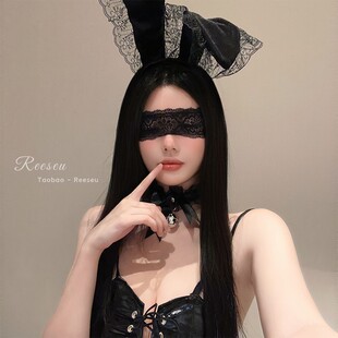 黑色眼罩蒙眼丝带蕾丝情调禁欲系性感遮眼面纱舞会派对约会道具女