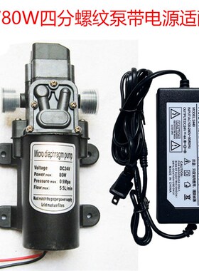 微型隔膜泵家用220V12V80W自吸增压电泵车载24V洗车高压智能水泵
