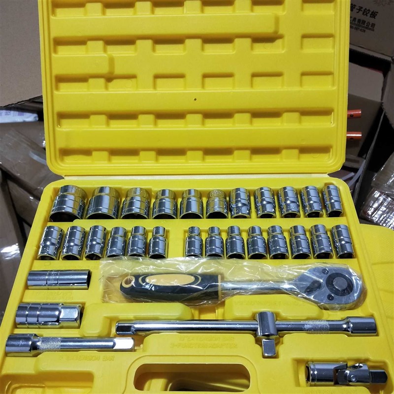 手动套筒扳手32件套筒组套工具8-32mm汽车修理组合套装车载家用