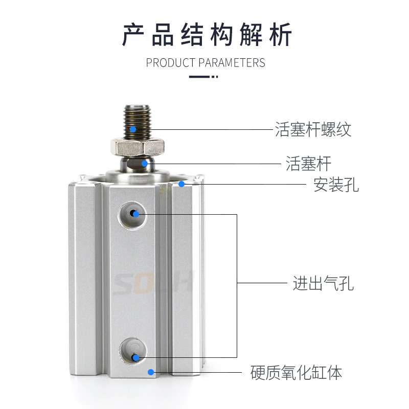SDA薄型小型迷你气缸微型气动大全10X15X25X40X50X63X75X80X100