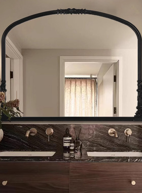 9W法式复古浴室镜壁挂式卫生间镜子化妆台桌面梳妆镜玄关家用装饰