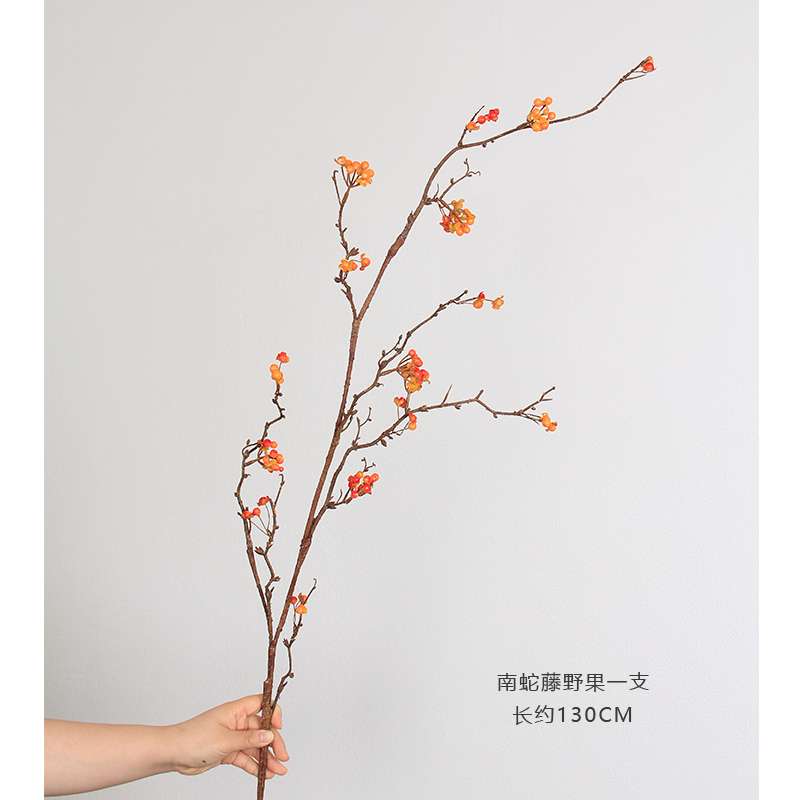 欧式复古花 油画秋橘色蝴蝶兰 客厅装饰花酒店橱窗假花图片