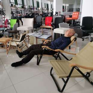 坐躺椅竹扶手帆布铝框架轻便易携户外旅游民宿阳台午休椅泡脚椅