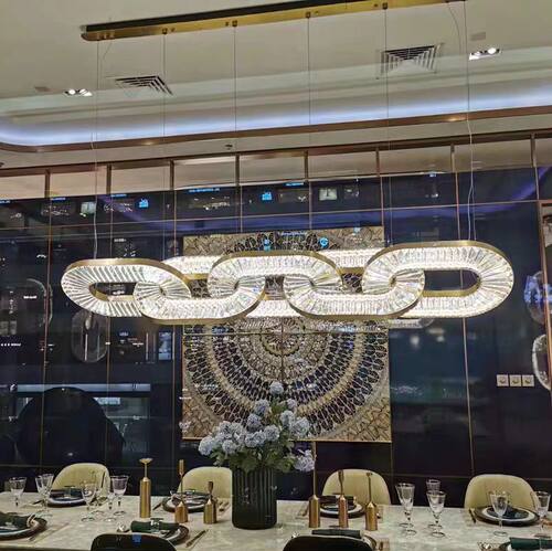 轻奢水晶餐厅吊灯简约酒店吧台公司前台别墅复式楼楼梯设计师的灯