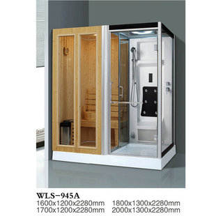 厂家批发整体干湿分离豪华长方形家庭钢化玻璃干湿蒸房桑拿房945A