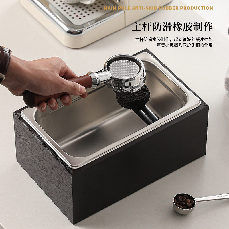 咖啡渣桶木质粉渣盒意式咖啡机敲渣桶家用敲粉桶咖啡厅吧台倒渣桶