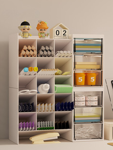 女生工位整理办公桌收纳好物置物架桌面斜插式笔筒书桌收纳盒