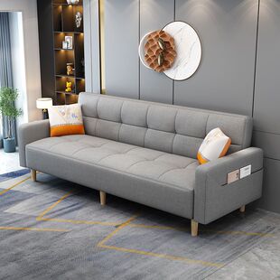 批发小户型客厅新款沙发床猫爪皮棉麻布艺可折叠变床两用简约乳胶