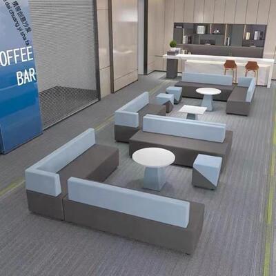 商务接待办公休息区休息科技奢沙发机构简约合办组合创意大厅布培