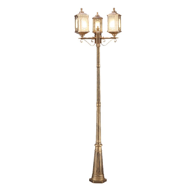 led路灯220v接电新中式复古花园别墅灯家用室外庭院3米户外防水灯